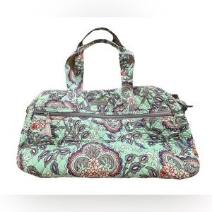Vera Bradley Mint Paisley Quilted Travel Tote New w/o Tags